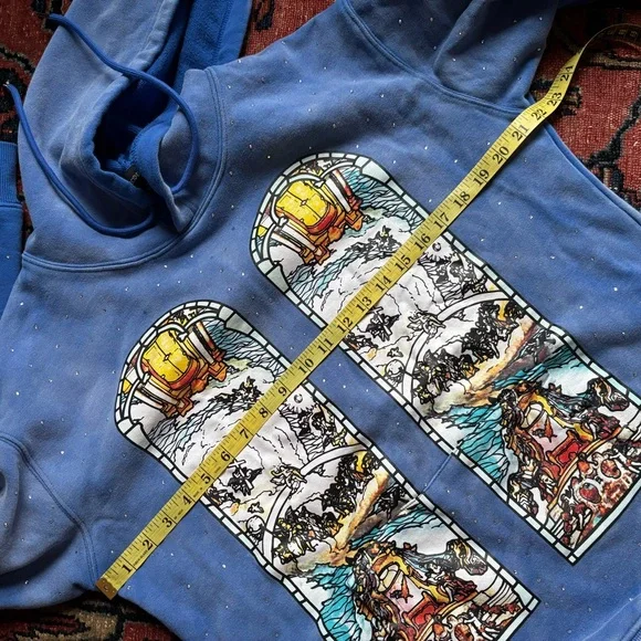 AUTH Who Decides War Washed Blue Graphic Hoodie - SMALL - Picture 11 of 11